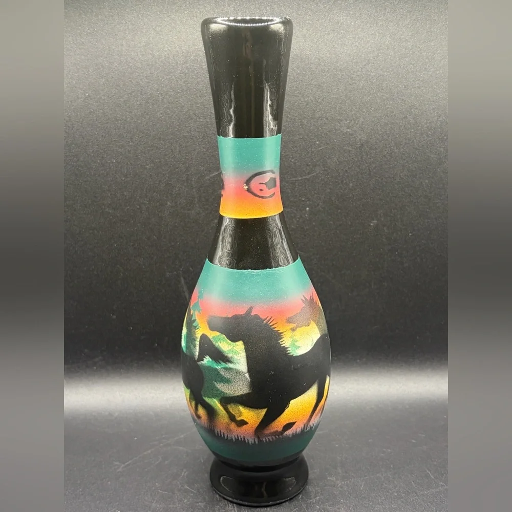 Benally Dine Signed Cedar Mesa Native American Pottery Wild Horses Totem Vase - Picture 10 of 10